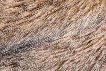 Close-up of soft, textured fur with shades of brown, beige, and gray, creating a natural and warm appearance.