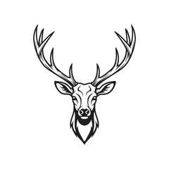 Majestic Deer Silhouette Elegant Wildlife Vector Illustration
