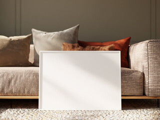 Stylish Frame Mockup with Soft Lighting and Cozy Textiles
