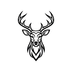 Majestic Deer Silhouette Elegant Wildlife Vector Illustration