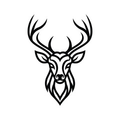 Majestic Deer Silhouette Elegant Wildlife Vector Illustration