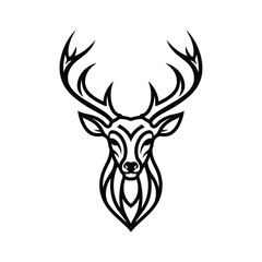 Naklejka premium Majestic Deer Silhouette Elegant Wildlife Vector Illustration