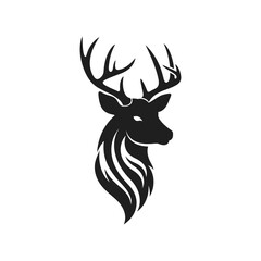 Majestic Deer Silhouette Elegant Wildlife Vector Illustration