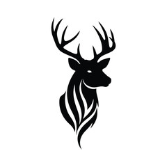 Majestic Deer Silhouette Elegant Wildlife Vector Illustration