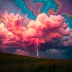 Fototapeta premium A colorful background with a psychedelic swirls and swirls. 
