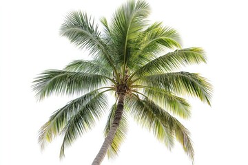 Ultra Hd Visual of Coconut Palm Tree Isolated on White Background