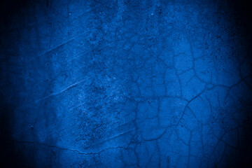 Old wall pattern texture cement blue dark abstract  blue color design are light with black gradient background.