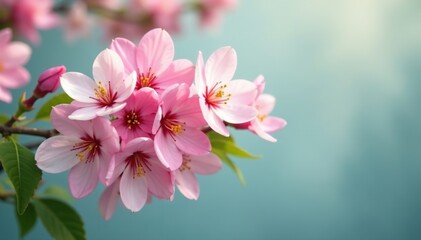 Obraz premium bunch of pink and white flowers falling from a stem, natural, spring