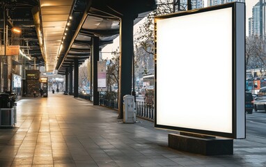 Blank digital advertising panel at stadium entrance; 6-sheet OOH screen