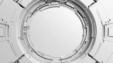 Abstract white circular technological background.