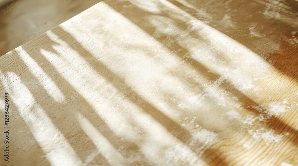 Poster a wooden table is elegantly set with a white cloth, creating a simple yet inviting atmosphere for di
