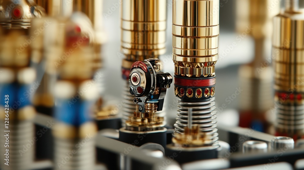 Poster various machine valves are displayed, showcasing different types and their unique designs for contro