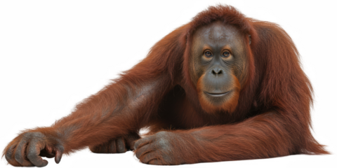 Majestic Orangutan Close Up Wildlife Primate Animal Portrait Mammal Ape Rainforest Jungle Nature