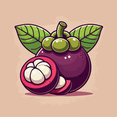 vector illustration of an mangosteen