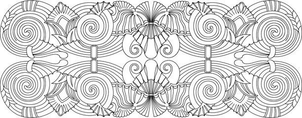 sketch vector illustration silhouette design ornament decoration background pattern Neoclassical Style Decor classic vintage  