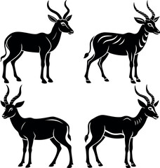 Classic Antelope Silhouette Vector Perfect for Logos & Designs.