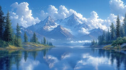 Mountain Lake Scenic View