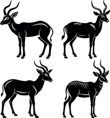 Stylized Antelope Silhouette Vector Icon – Wildlife & Nature Theme.
