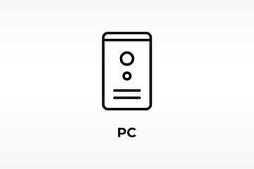 Pc Vector, Icon Or Logo Sign Isolated Symbol Illustration