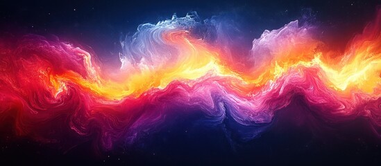 Abstract cosmic nebula with vibrant colors.