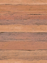 seamless rammed earth clay texture tile top view natural red brown layers wall ground for surface mapping architecture game design 2d flat	