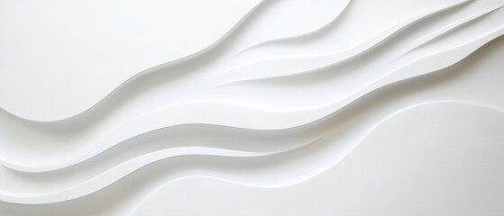 Obraz premium White textured waves on a minimalist background, modern interior design concept, seamless wallpaper, elegant backdrop for presentations and creative projects.