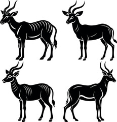 Minimalist Antelope Silhouette Vector Clean & Bold Design.
