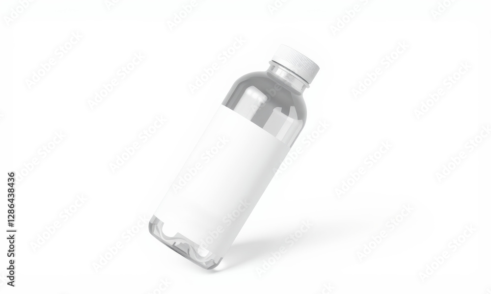 Poster clear reusable water bottle mockup with blank label, ideal for branding and design projects. bottle 