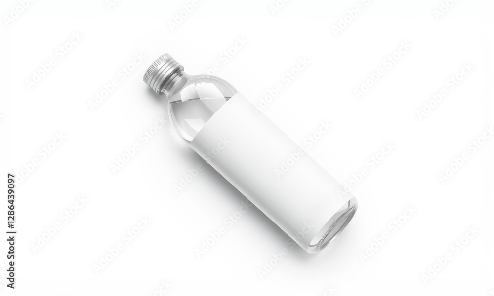 Poster clear reusable water bottle mockup with blank label, ideal for branding and design projects. bottle 