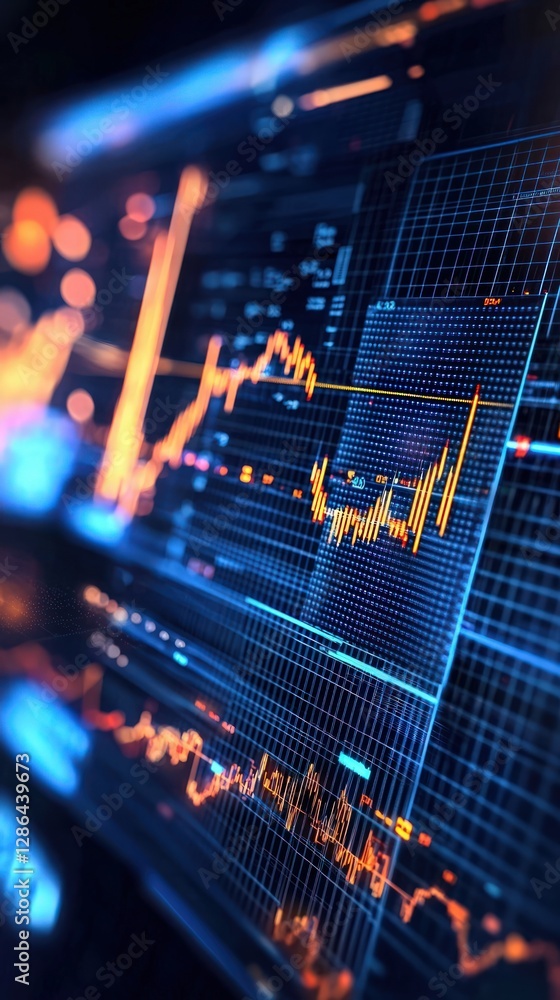 Poster detailed financial data chart displaying trends and insights in digital format