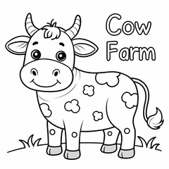 Fototapeta premium A playful and adorable coloring page featuring