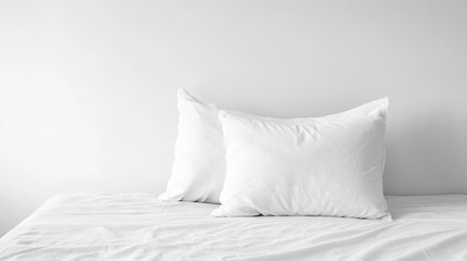 Pillow and Fresh Bed Sheet on Clean Background
