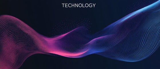 Fototapeta premium Abstract wave patterns in vibrant colors, digital technology background, modern design concept, futuristic lines, glowing waves, creative visual, tech backdrop.