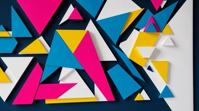 Dynamic Abstract Triangle Animation, A Colorful , Engaging Motion Graphic Background for Creative Projects and Presentations
