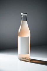 Elegant drink bottle with a blank label, perfect for showcasing a refreshing and natural beverage.