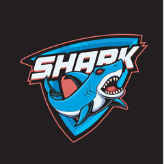 Vector Illustration of Shark Fish with Detailed Vintage Illustration Available for Logo Badge