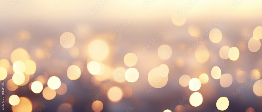 Aufkleber bokeh lights abstract background with soft focus, golden and silver colors creating a dreamy atmosph