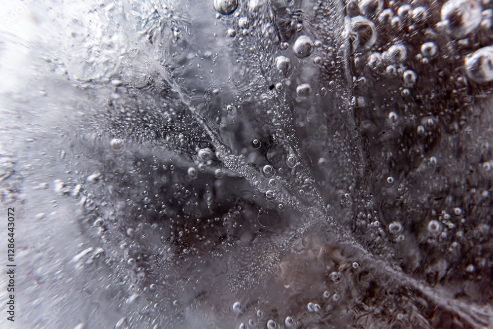 Poster close up macro shot of ice surface - texture for computer graphics, texturing, compositing or as a b