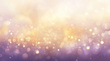 Fototapeta premium Bokeh lights background with golden and purple hues, soft glow for festive celebrations, wedding invitations, or creative design projects. Abstract texture.