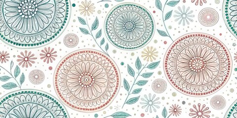Delicate Line Art Circle Background: Hand Drawn Circular Pattern, Abstract Design,  Whimsical Illustration, Elegant Wallpaper, Artistic Background