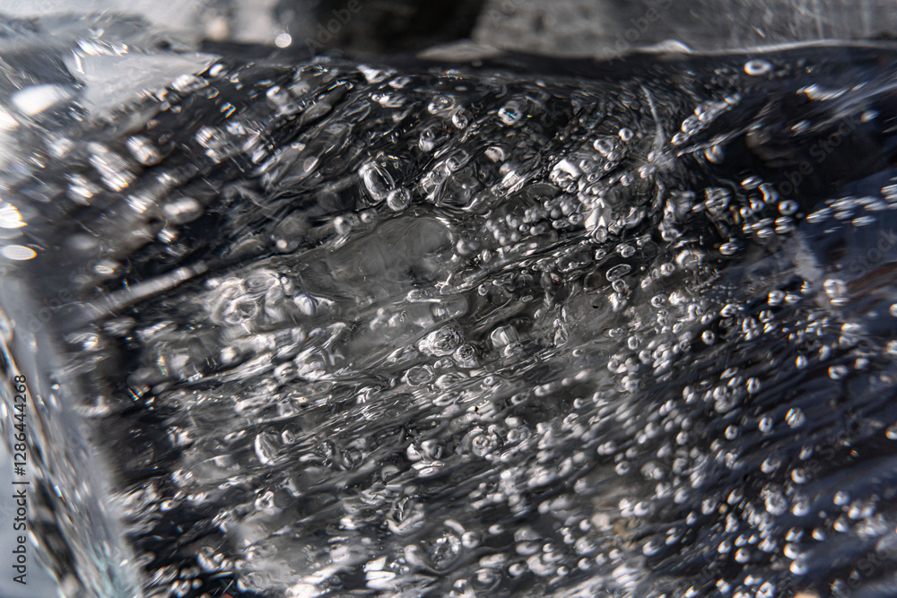 Poster close up macro shot of an ice shard - texture for computer graphics, texturing, compositing or as a 