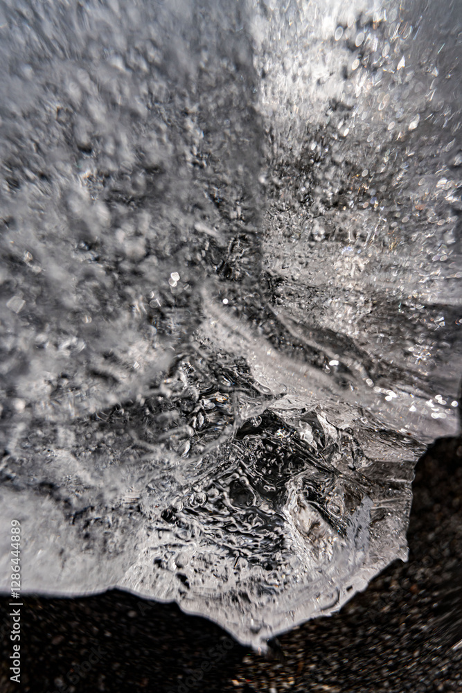 Poster close up macro shot of ice surface - texture for computer graphics, texturing, compositing or as a b