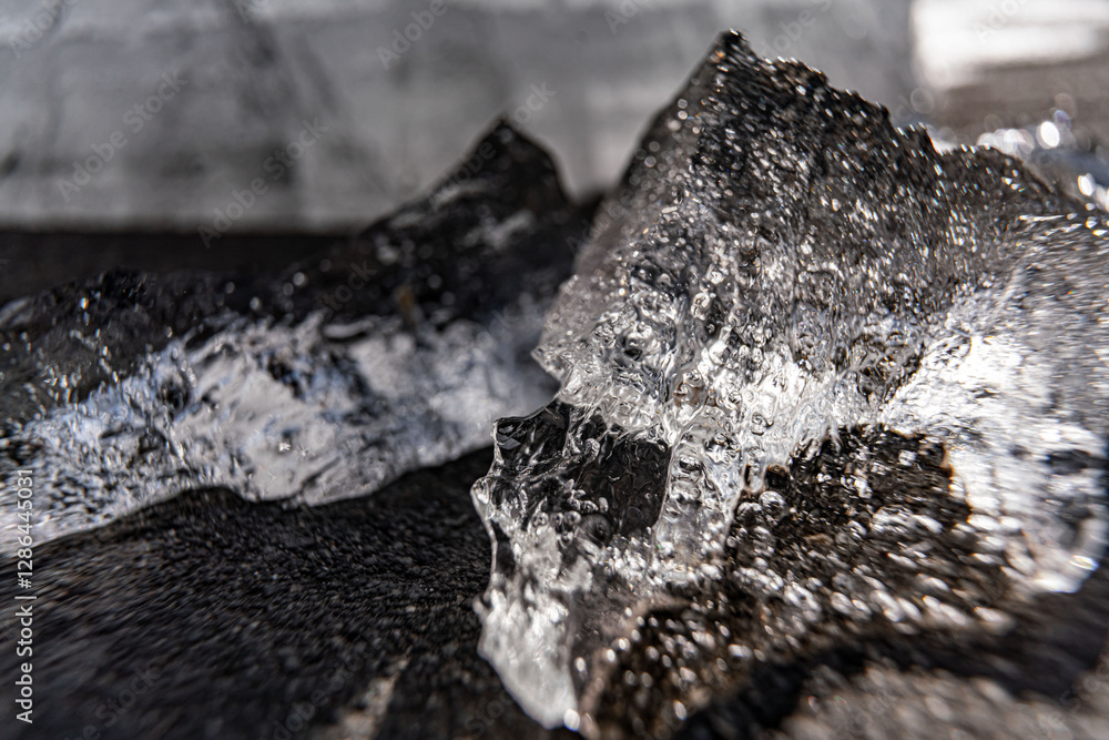 Poster close up macro shot of an ice shard - texture for computer graphics, texturing, compositing or as a 