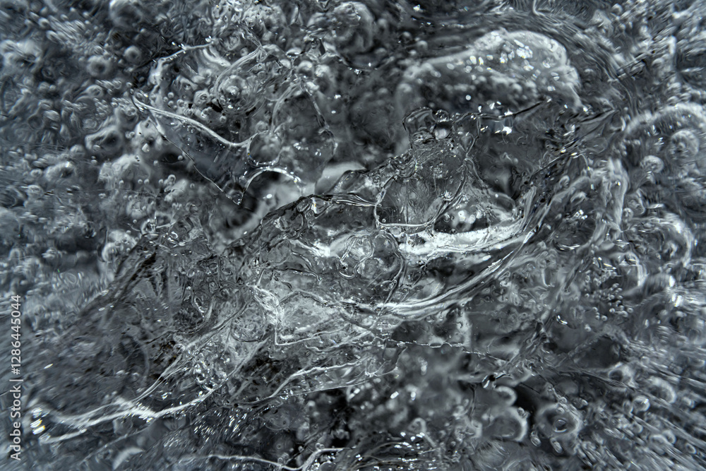 Poster close up macro shot of ice surface - texture for computer graphics, texturing, compositing or as a b