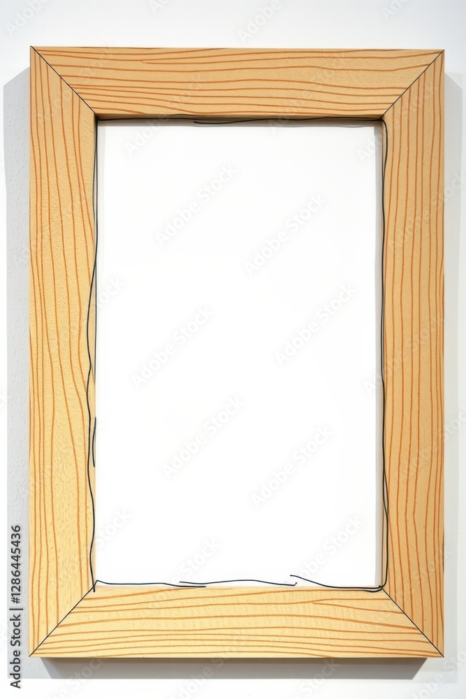 Poster wood frame surrounding blank canvas, creating contrast and visual appeal, offering endless display p