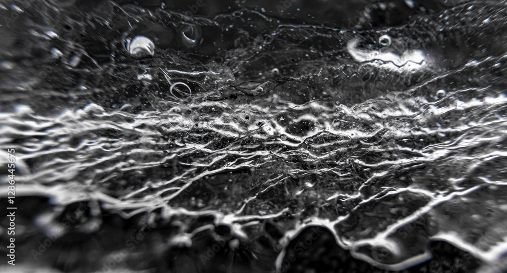 Poster close up macro shot of ice surface - texture for computer graphics, texturing, compositing or as a b
