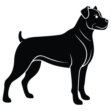recommend clip art: Simple Rottweiler Dog Silhouette Icon