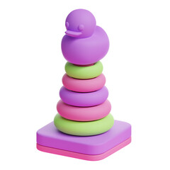 3d pyramid ring childrens toy icon