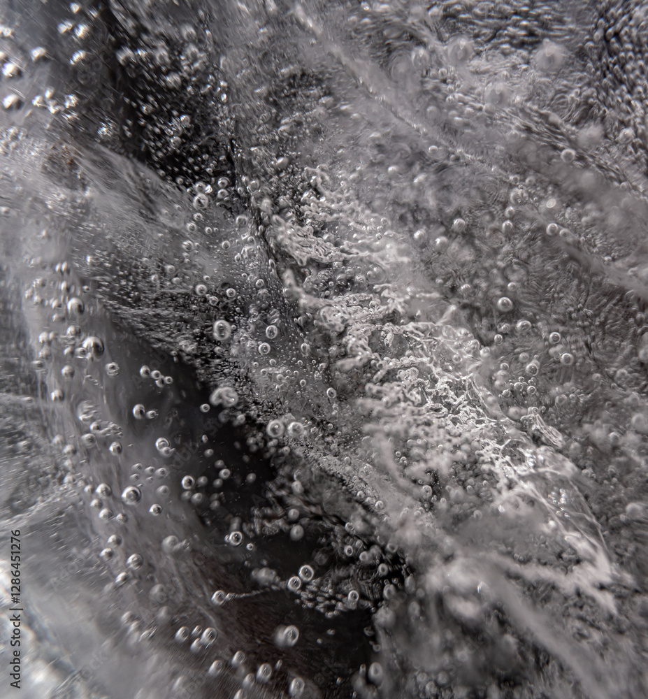 Poster close up macro shot of ice surface - texture for computer graphics, texturing, compositing or as a b