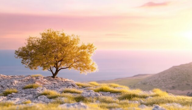 Discover the ancient olive tree growing on rocky terrain, a powerful symbol of resilience and the enduring spirit of Palestine, captured in stunning detail Explore the gnarled branches and weathered